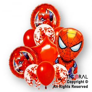 SET DE GLOBOS METALIZADOS CARS RAYO MCQUEEN Y LATEX CON CONFETI x 10 UNIDADES